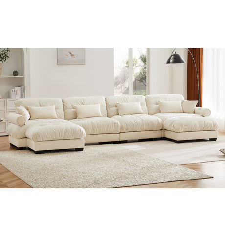 Super Comfort Oversized Modular Sectional Sofa With Movable Ottoman