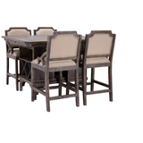 Camry Barnwood Pub Table & 4 Barstools - PUB48BW+PUB48BWB+BARBBWx4