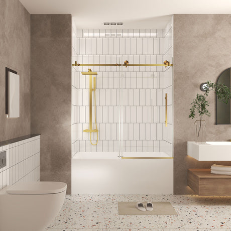 Frameless Shower Door, Smooth Sliding Tracks