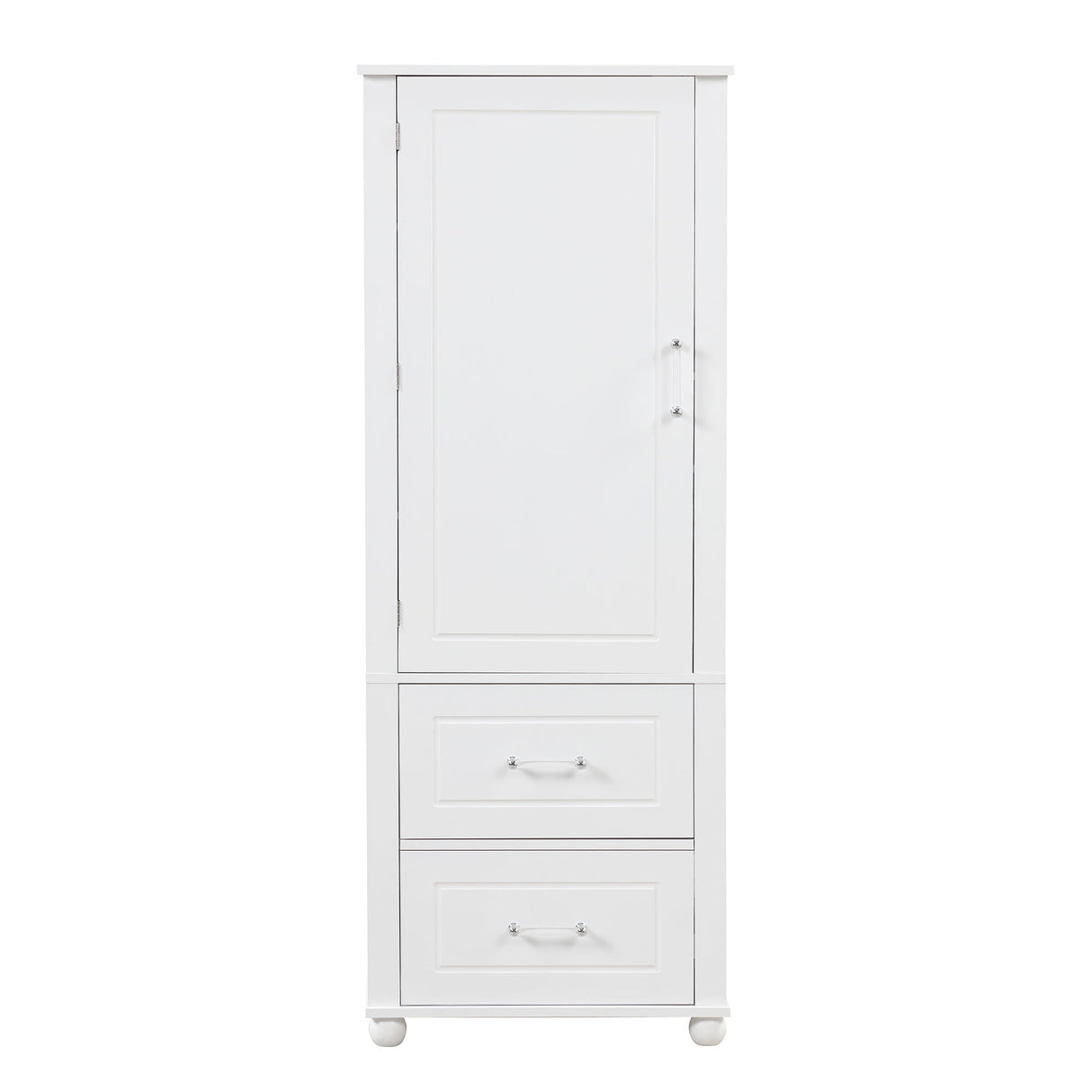 Tall Freestanding Bathroom Storage Cabinet With 2 Drawers And Adjustable Shelf