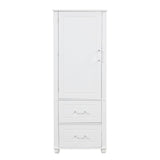 Tall Freestanding Bathroom Storage Cabinet With 2 Drawers And Adjustable Shelf