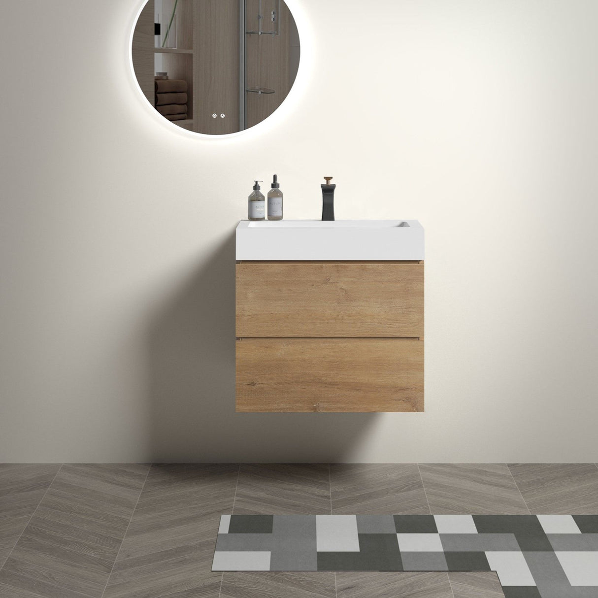 Alice - Bathroom Vanity With Sink, Large Storage, Wall Mounted, Floating