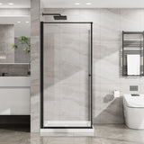 Goodyo - Frameless Corner Shower Door - Matte Black
