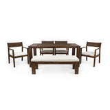 Outdoor Dining Set Rectangular Table With Umbrella Hole