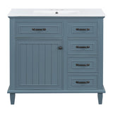 Modern Bathroom Vanity With Sink Top, Flip Drawers, Adjustable Shelf