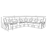 Barton - Upholstered Power Reclining Sectional Sofa - Gray