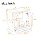 Bathroom Vanity With Sink, 1 Divided Drawer And 2 Soft Close Doors With Double Shelf