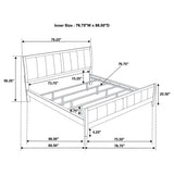 California King Upholstered Panel Bed With Headboard And Footboard - Cappuccino
