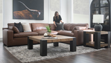 City Limits II 4-Piece Brown Leather Sectional - ARCDSCL+RACDSCL+LACDSCL+WEDSCL