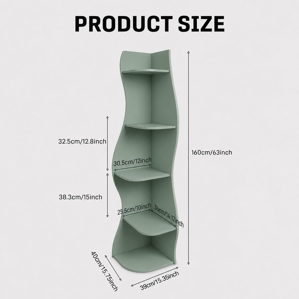 5 Tier S - Shaped Corner Shelf For Living Room
