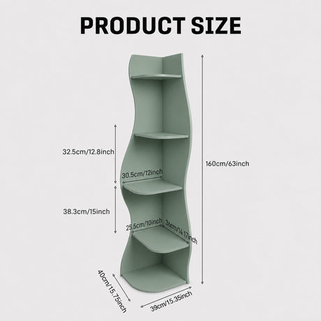 5 Tier S - Shaped Corner Shelf For Living Room