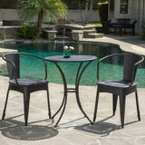 Ambrosia - 3 Piece Bistro Set With Leaf Motifs Top And Seat